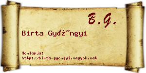 Birta Gyöngyi névjegykártya