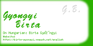 gyongyi birta business card